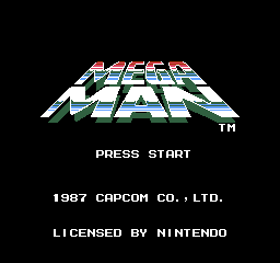 Mega Man [5 Screw] title screen for NES